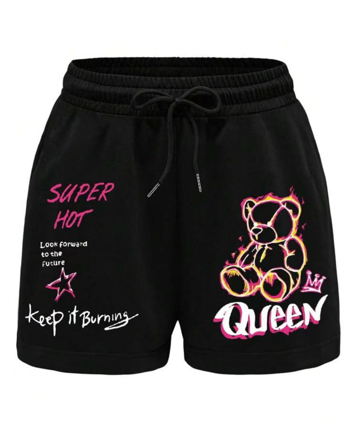 Queen Flame Graphic Shorts