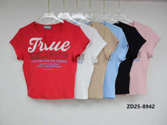 True Religion Ribbed Crop T-Shirt