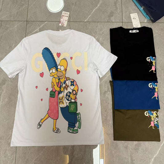 Women’s Cartoon Print Graphic T-Shirt – GG Couple Design