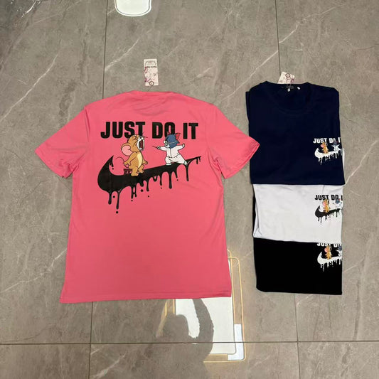 Men’s Cartoon Graphic Printed T-Shirt – “Just Do It” Edition
