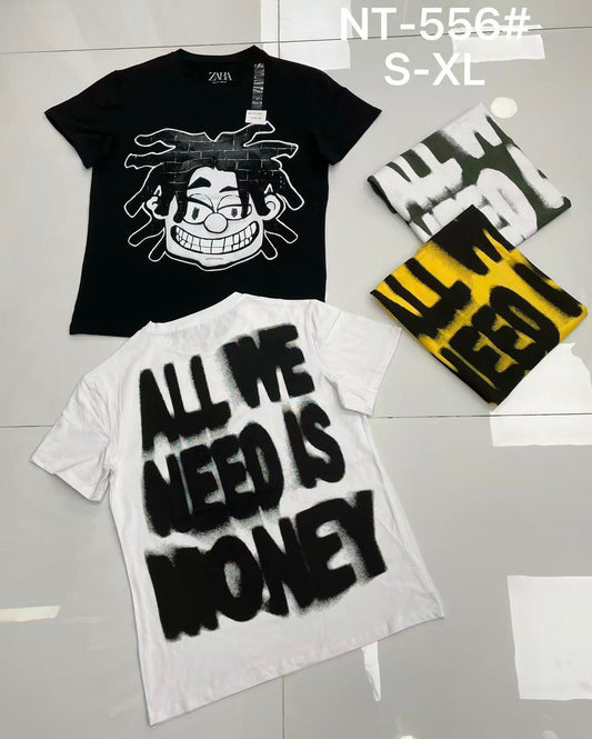 All We Need Is Money Graffiti Graphic T-Shirt