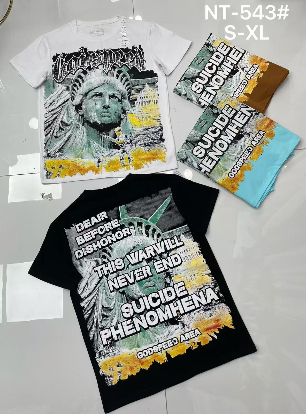 Godspeed Suicide Phenomena Statue of Liberty T-Shirt