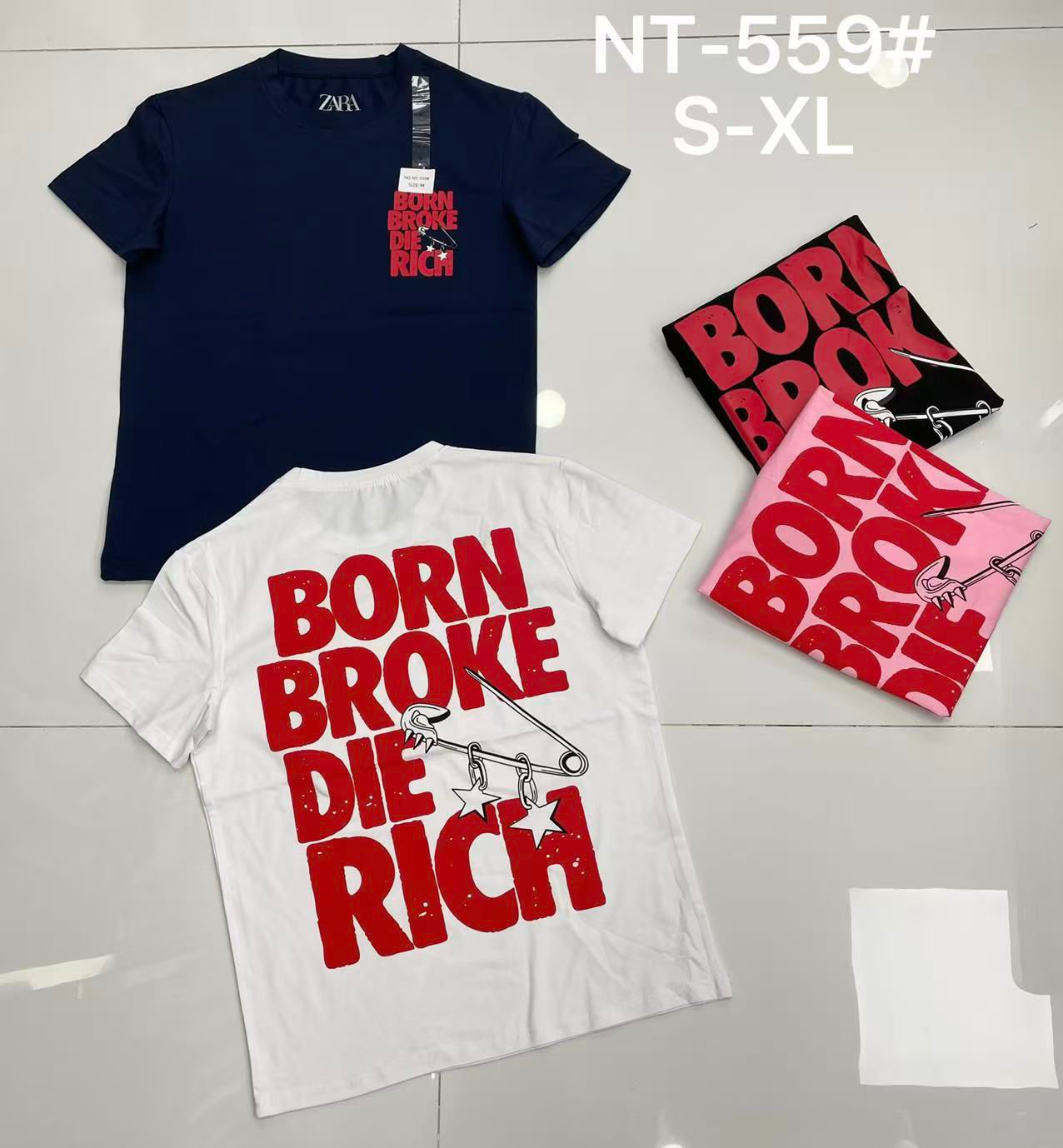 Born Broke Die Rich Graphic T-Shirt