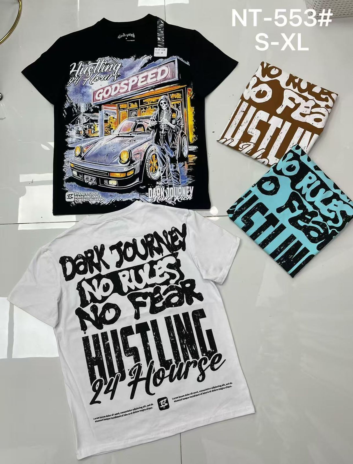Godspeed Dark Journey Hustling 24 Hours T-Shirt