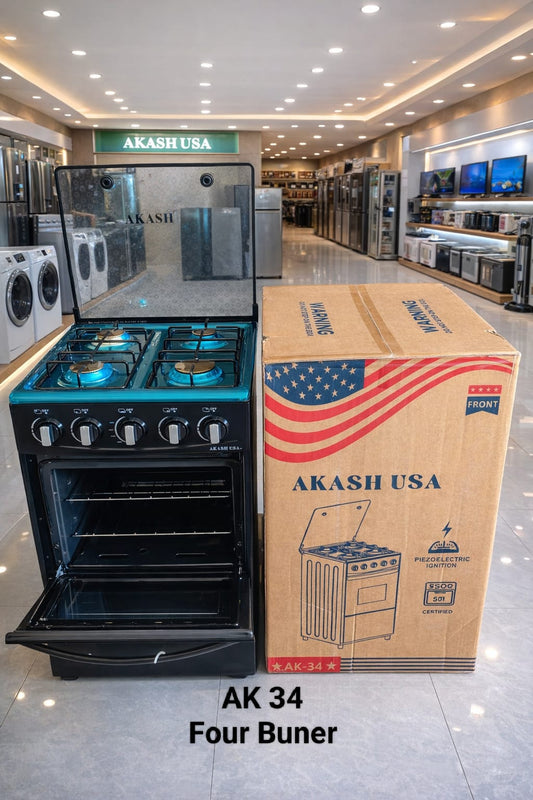 Akash USA AK34 Four Burner Gas Stove with Oven