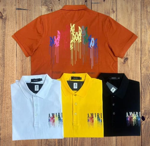 Amiri Signature Drip Logo Polo – VJ2596