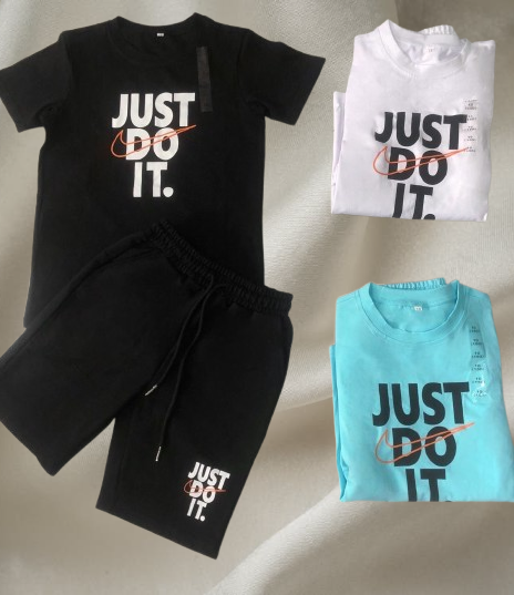Kids “Just Do It” Summer T-Shirt & Shorts Set – X-813