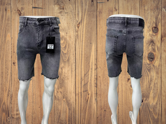 ZW9009 Raw Hem Grey Denim Shorts – Sizes 30-38