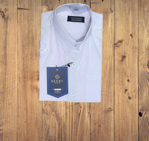 Lucky Collection White School Shirt