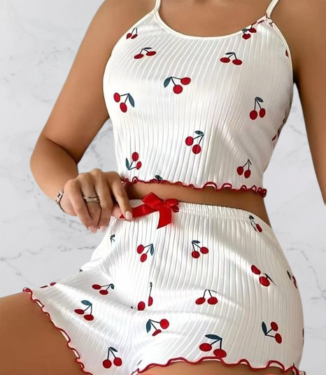 Women’s Cherry Print Camisole & Shorts Pajama Set