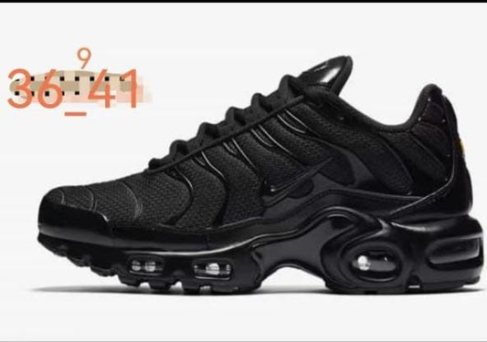 Unisex All-Black Air Cushion Sneakers – Sizes 36–41