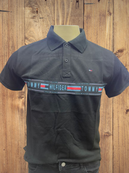 Tommy Inspired Black Polo